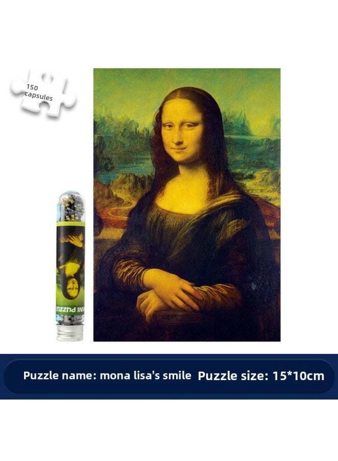 150-piece/234-piece Mini Tube Puzzles Starry Sky Design Youth Creative Intellectual Stress Relief Toys-Color:20111-1 Mona Lisa's Smile 150 Test Tube Puzzle - Image 1